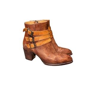 Bed Stu  Begin Buckle Ankle Leather Boots